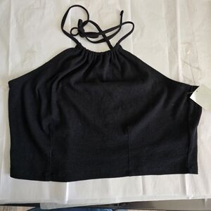 bp Black Halter Crop Top